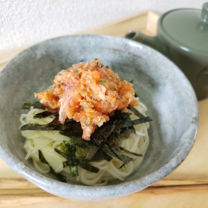 【独居自炊】徳用刺身でそうめん茶漬け